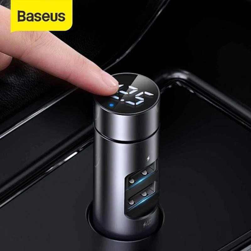 Baseus Autoladegerät FM Transmitter Modulator Bluetooth Wireless Audio MP3 Player Dual USB Handy Ladegerät für iPhone Samsung