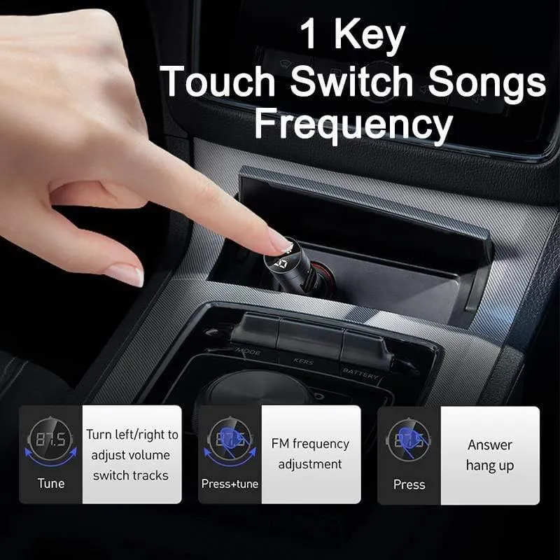 Baseus Autoladegerät FM Transmitter Modulator Bluetooth Wireless Audio MP3 Player Dual USB Handy Ladegerät für iPhone Samsung