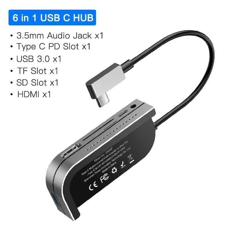 Baseus USB C HUB zu USB 3.0 HDMI USB HUB für iPad Pro Typ C HUB für MacBook Pro Dockingstation Multi 6 USB-Anschlüsse Typ C HUB (6in1 USB Typ C HUB)