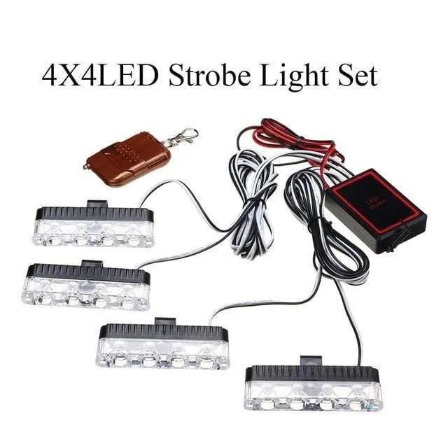 4X4 LED Strobe Warnung Polizei Licht Drahtlose Fernbedienung Für Auto Lkw Notfall Tagfahrlicht Krankenwagen Feuerwehr Licht