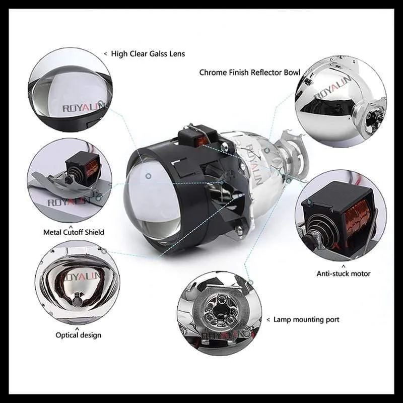 LED DRL Doppel Angel Eyes Halo Ringe Turbine Mini Projektorlinse Bi Xenon H1 Scheinwerfer Wanten Weiß H4 H7 Auto Lampe DIY