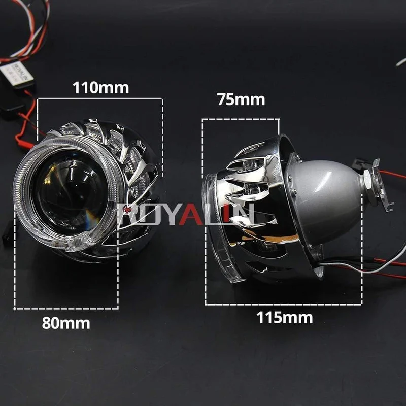 LED DRL Doppel Angel Eyes Halo Ringe Turbine Mini Projektorlinse Bi Xenon H1 Scheinwerfer Wanten Weiß H4 H7 Auto Lampe DIY