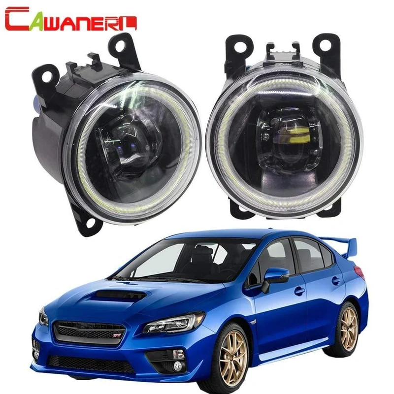 2 Stück Auto LED Birne 4000LM Nebelscheinwerfer Angel Eye Tagfahrlicht DRL 12V Hohe Helligkeit Für Subaru WRX STI 2015 2016