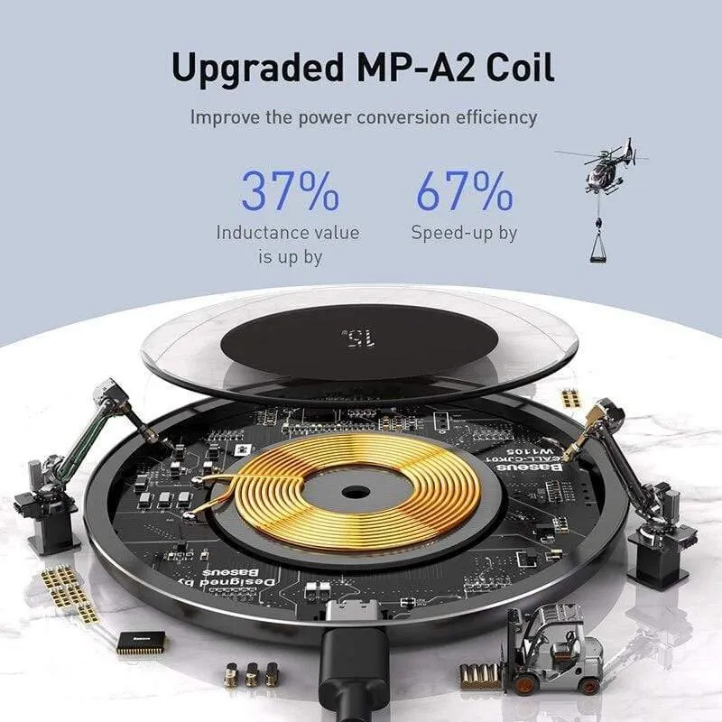 Baseus 15W Schnelles kabelloses Ladegerät für iPhone 11 X Xs Max Für Airpods Sichtbares Qi-kabelloses Ladegerät für Samsung S10 S9 Hinweis 10