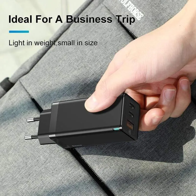 Baseus 65W GaN-Ladegerät Schnellladung 4.0 3.0 Typ C PD-Schnellladegerät 3-Port-USB-Ladegerät mit tragbarem QC 4.0 3.0-Telefonladegerät