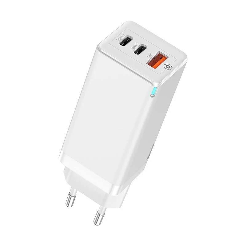 Baseus 65W GaN-Ladegerät Schnellladung 4.0 3.0 Typ C PD-Schnellladegerät 3-Port-USB-Ladegerät mit tragbarem QC 4.0 3.0-Telefonladegerät