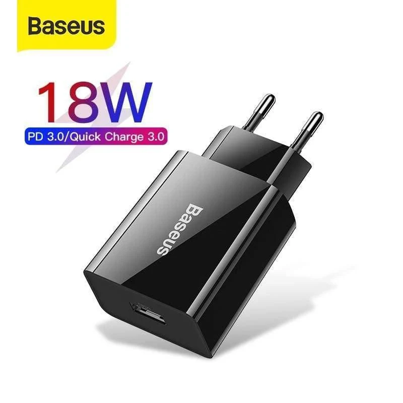 Baseus 18W Unterstützung für schnelles USB-Ladegerät Schnellladung 3.0 USB Typ-C PD-Ladegerät Mini-Ladegerät für tragbare Telefone ForHuawei ForXiaomi ForiP