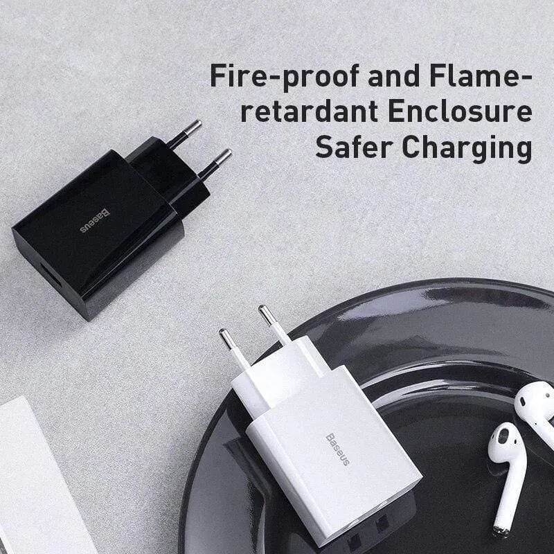 Baseus 18W Unterstützung für schnelles USB-Ladegerät Schnellladung 3.0 USB Typ-C PD-Ladegerät Mini-Ladegerät für tragbare Telefone ForHuawei ForXiaomi ForiP