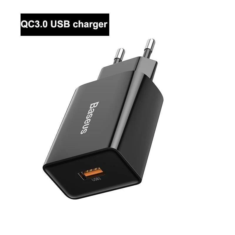Baseus 18W Unterstützung für schnelles USB-Ladegerät Schnellladung 3.0 USB Typ-C PD-Ladegerät Mini-Ladegerät für tragbare Telefone ForHuawei ForXiaomi ForiP