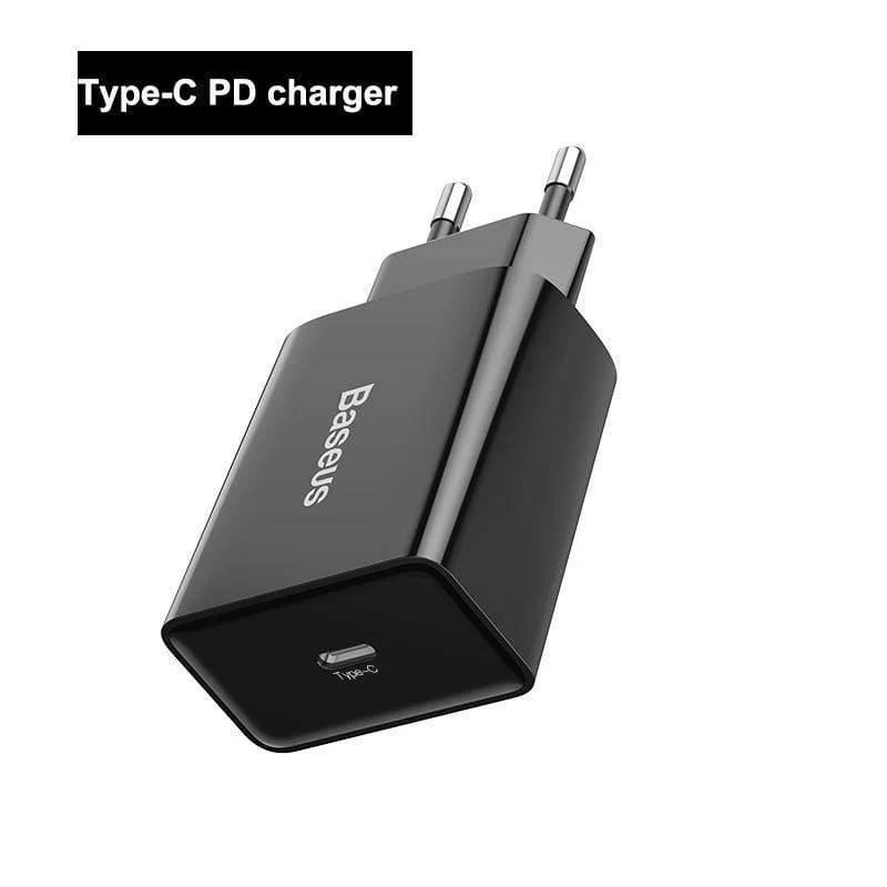 Baseus 18W Unterstützung für schnelles USB-Ladegerät Schnellladung 3.0 USB Typ-C PD-Ladegerät Mini-Ladegerät für tragbare Telefone ForHuawei ForXiaomi ForiP