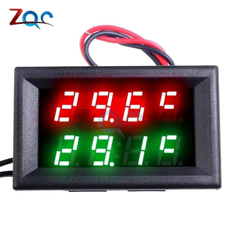 Dual-LED-Anzeige Digitales Thermometer Thermograph Temperatursensor Messgerät Detektor Tester Monitor für Kühlschrank Aquarium Auto Car