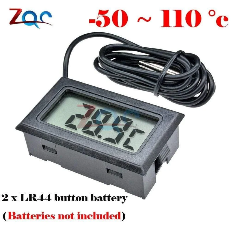 Dual-LED-Anzeige Digitales Thermometer Thermograph Temperatursensor Messgerät Detektor Tester Monitor für Kühlschrank Aquarium Auto Car