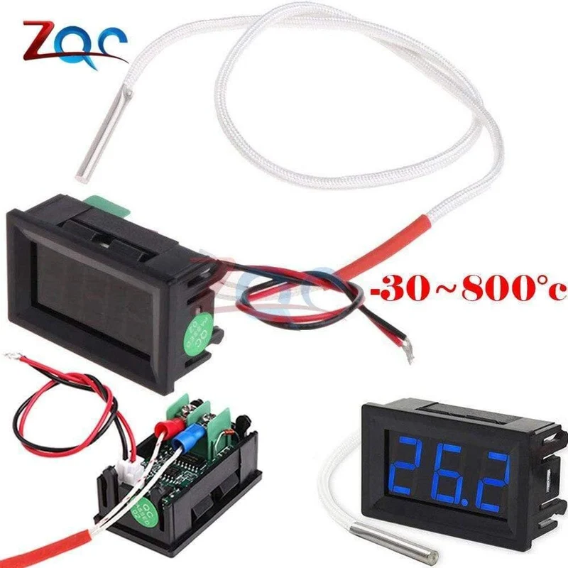 Dual-LED-Anzeige Digitales Thermometer Thermograph Temperatursensor Messgerät Detektor Tester Monitor für Kühlschrank Aquarium Auto Car