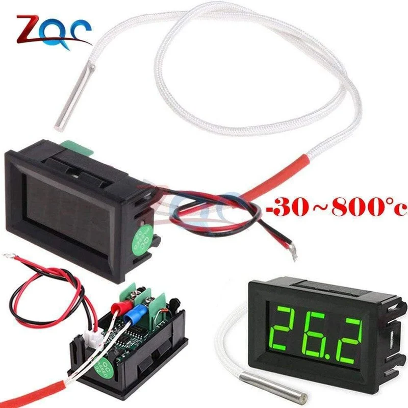 Dual-LED-Anzeige Digitales Thermometer Thermograph Temperatursensor Messgerät Detektor Tester Monitor für Kühlschrank Aquarium Auto Car
