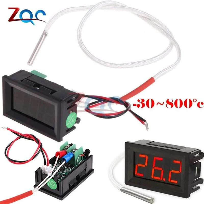 Dual-LED-Anzeige Digitales Thermometer Thermograph Temperatursensor Messgerät Detektor Tester Monitor für Kühlschrank Aquarium Auto Car