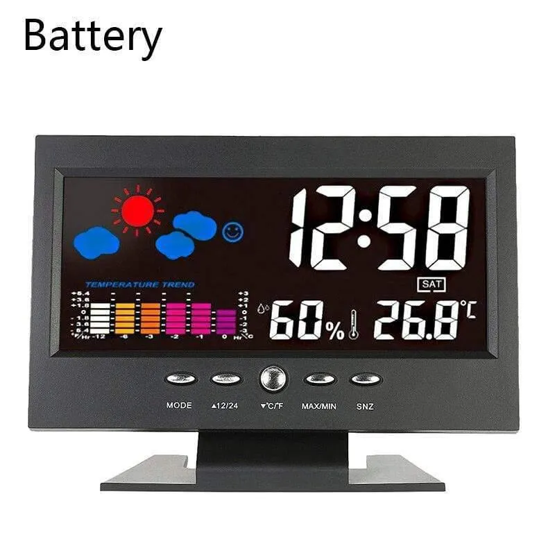 LCD Digital Thermometer Hygrometer Großbildkalender Uhr Wetterstation Schreibtischuhr Temperatur Luftfeuchtigkeitsmesser