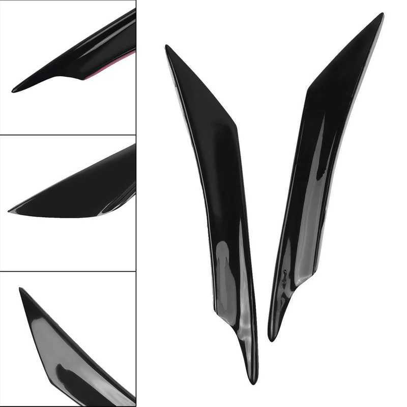 4 stücke Schwarz Front Stoßstange Lip Splitter Fin Air trim Auto Körper Seite Flügel Spoiler Für Auto Front Stoßstange Canards Splitter Universal