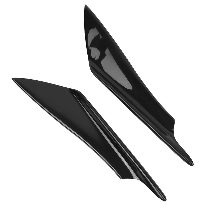 4 stücke Schwarz Front Stoßstange Lip Splitter Fin Air trim Auto Körper Seite Flügel Spoiler Für Auto Front Stoßstange Canards Splitter Universal