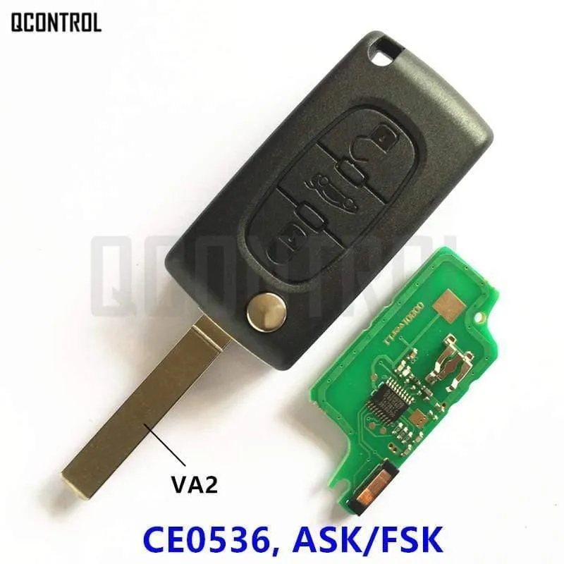 Auto-Funkschlüssel für CITROEN C1 C2 C3 C4 C5 Berlingo Picasso, Fahrzeugsteuerungsalarm (CE0536 ASK/FSK, 3 Tasten VA2)