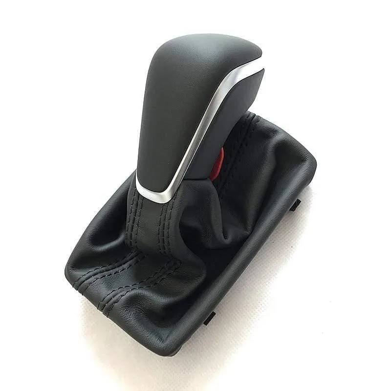 Schwarzer Schaltknauf mit Leder-Kofferraummanschette LHD BEI AUTOTRANSPORT NUR FÜR AUDI NEU A7 A6 PA-STIL C7 2016 2017 2018