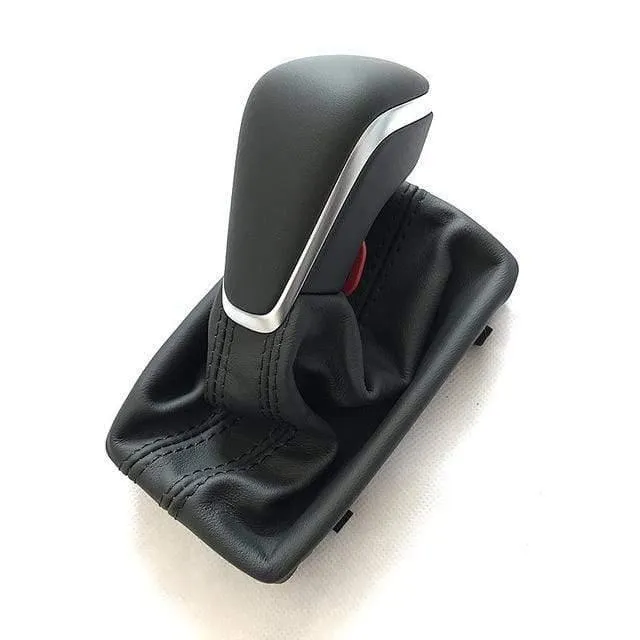 Schwarzer Schaltknauf mit Leder-Kofferraummanschette LHD BEI AUTOTRANSPORT NUR FÜR AUDI NEU A7 A6 PA-STIL C7 2016 2017 2018