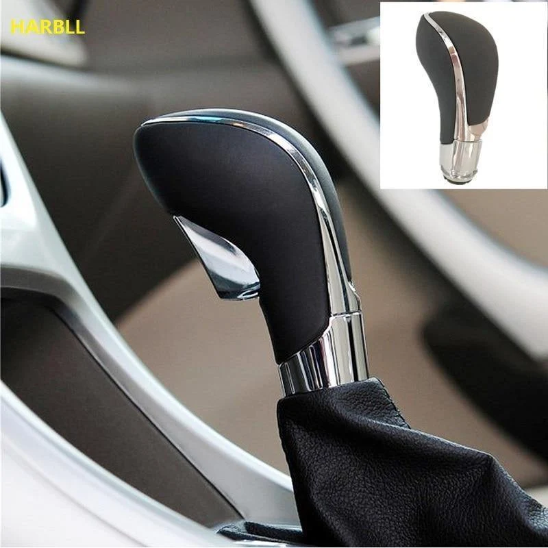 Schwarz Chrom PU Leder Automatikgetriebe Schaltknauf für Opel Vauxhall Insignia Buick Regal 20986271