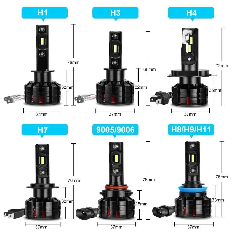 2Pcs H1 H3 H4 H7 Led Canbus H8 H11 HB3 9005 HB4 9006 Led Scheinwerfer Mini 12000LM Auto glühbirnen Fehler Kostenlose Auto Lampe 6000K