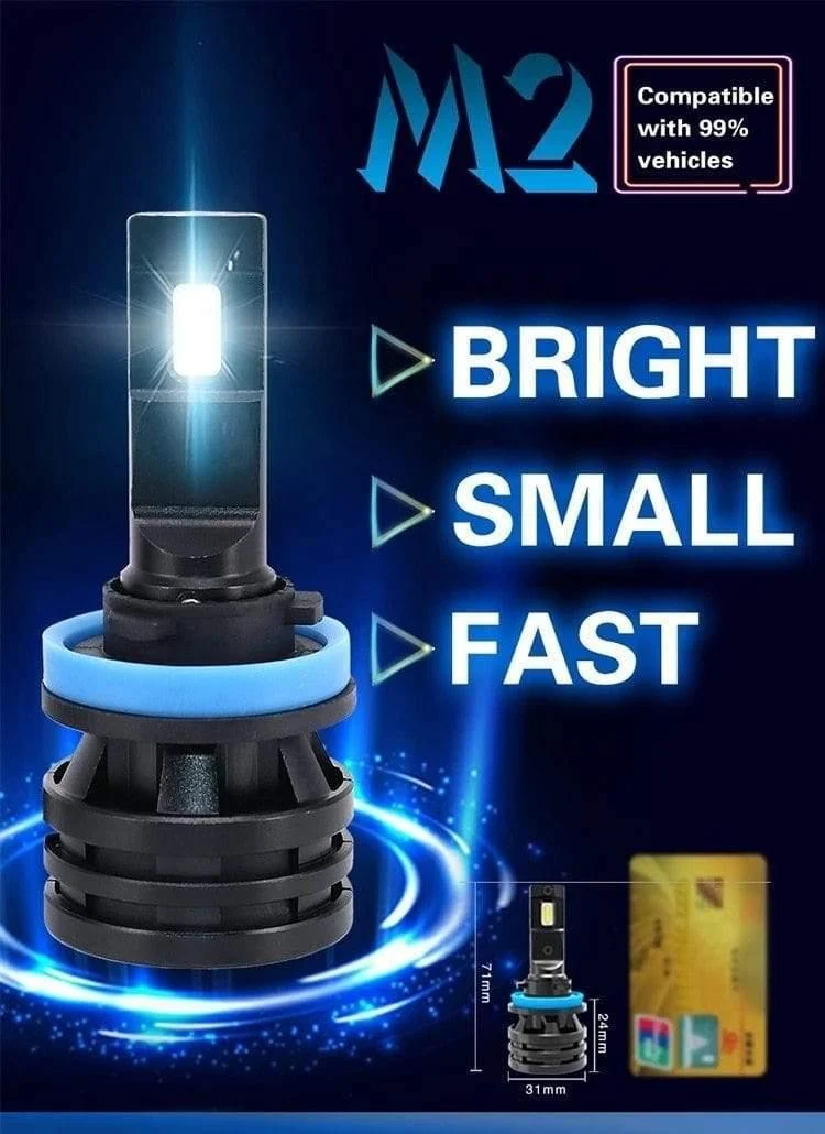 2PCS M2 Auto Led Scheinwerfer H4 H7 H8 H9 H11 9005 Hb3 9006 Hb4 9012 Led Lampe CSP CHIP Turbo Led 6500K 12000LM Mini Größe 12V 24V