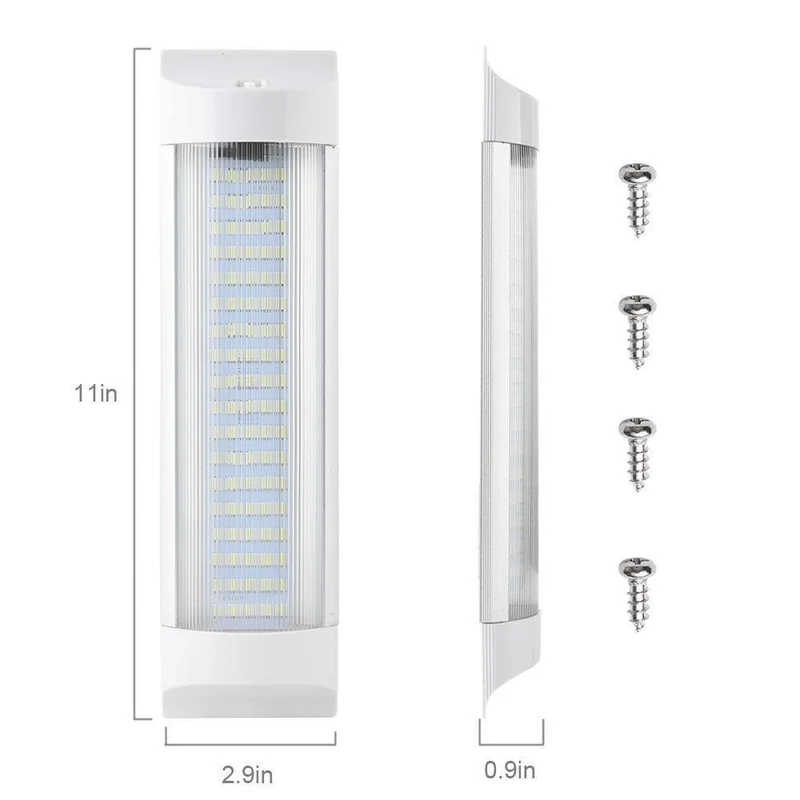 11 "10W Auto 72 LED Weiß Deckenleuchte Rohr Lampen Auto Innen Led Lichtleiste mit Schalter für Van Lorry Truck RV Camper