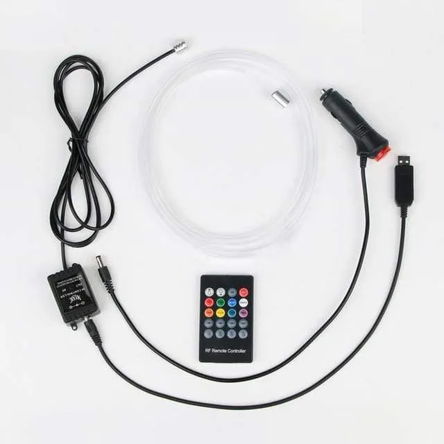 Auto EL Neon Streifen 6M Sound Control Licht RGB LED Dekorative Auto Umgebungslicht Auto Atmosphäre Lampen mit einem 12V Feuerzeug & USB Linie