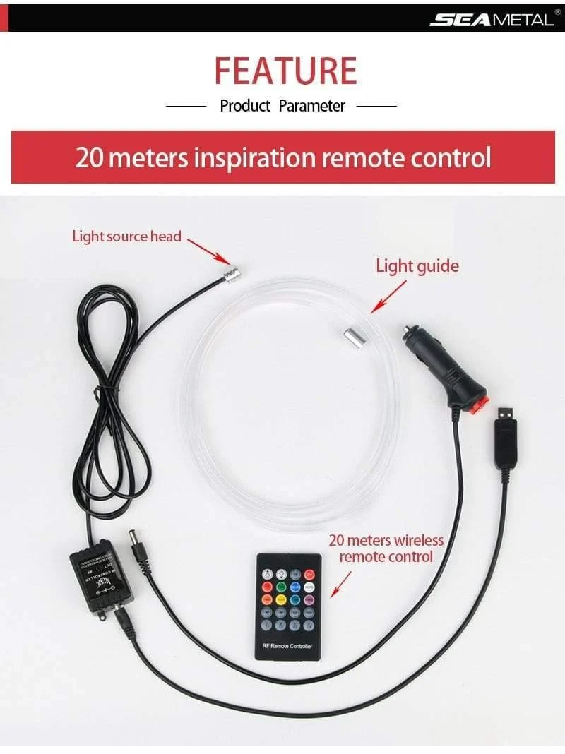 Auto EL Neon Streifen 6M Sound Control Licht RGB LED Dekorative Auto Umgebungslicht Auto Atmosphäre Lampen mit einem 12V Feuerzeug & USB Linie