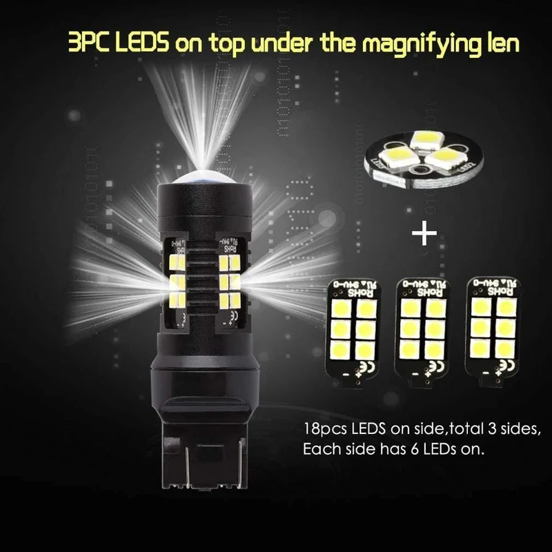 2pcs 1200Lm T20 W21W LED W21 / 5W LED WY21W 7440 7443 LED-Lampe T25 3157 3156 p27 / 7w Blinker für Kfz-Rückfahrscheinwerfer 12V