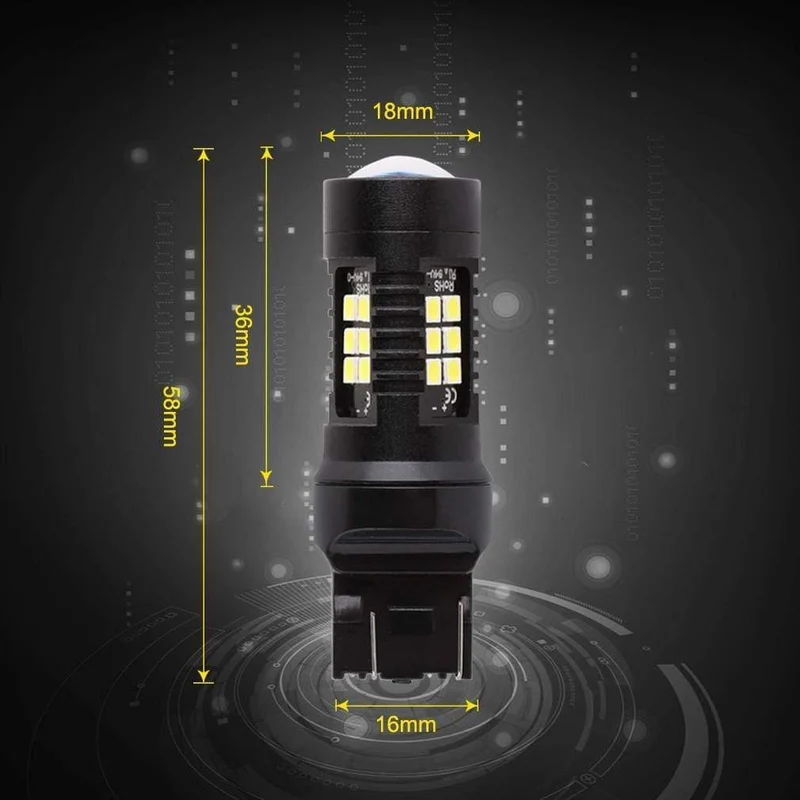 2pcs 1200Lm T20 W21W LED W21 / 5W LED WY21W 7440 7443 LED-Lampe T25 3157 3156 p27 / 7w Blinker für Kfz-Rückfahrscheinwerfer 12V