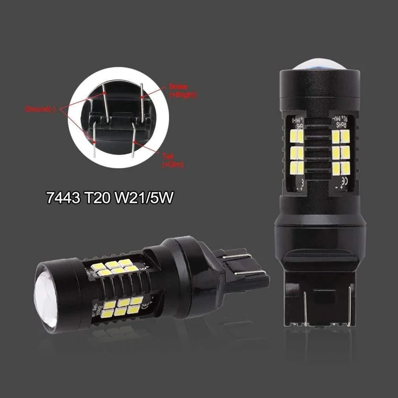2pcs 1200Lm T20 W21W LED W21 / 5W LED WY21W 7440 7443 LED-Lampe T25 3157 3156 p27 / 7w Blinker für Kfz-Rückfahrscheinwerfer 12V