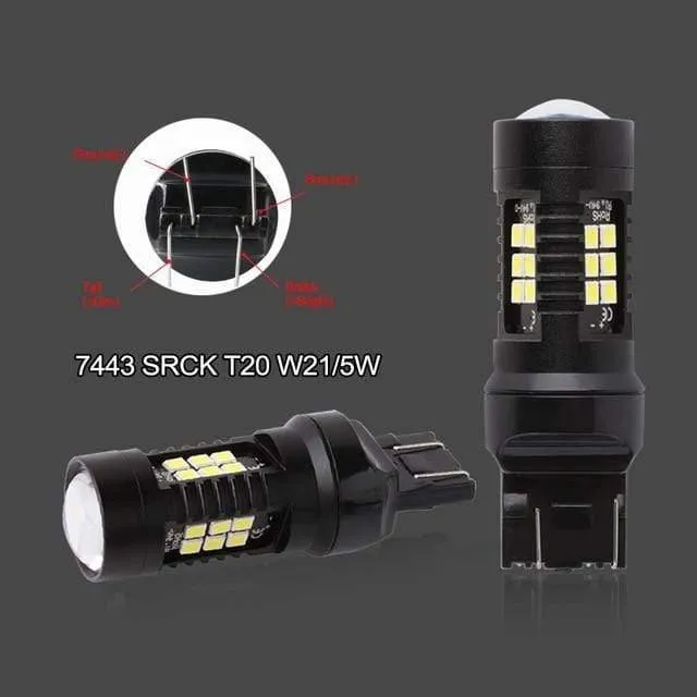 2pcs 1200Lm T20 W21W LED W21 / 5W LED WY21W 7440 7443 LED-Lampe T25 3157 3156 p27 / 7w Blinker für Kfz-Rückfahrscheinwerfer 12V