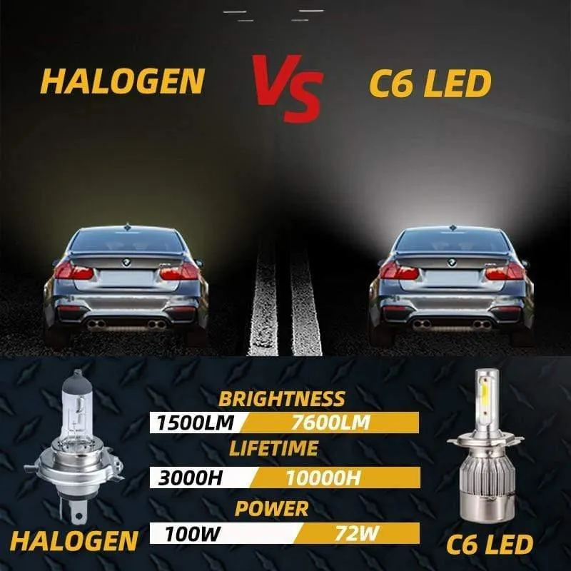 2PCS H7 Led Scheinwerfer H4 H1 H3 H8/H9/H11 9005/HB3 9006/HB4 9012 C6 led Turbo Fan Kühlung Auto Led Licht 12V 6000K
