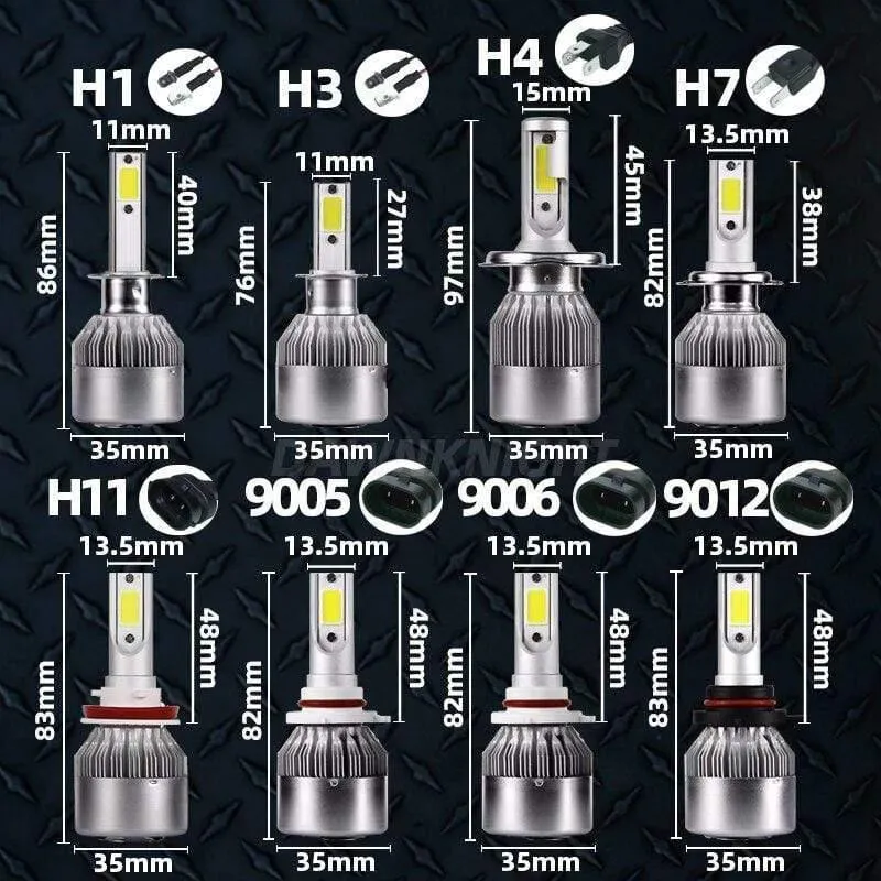 2PCS H7 Led Scheinwerfer H4 H1 H3 H8/H9/H11 9005/HB3 9006/HB4 9012 C6 led Turbo Fan Kühlung Auto Led Licht 12V 6000K