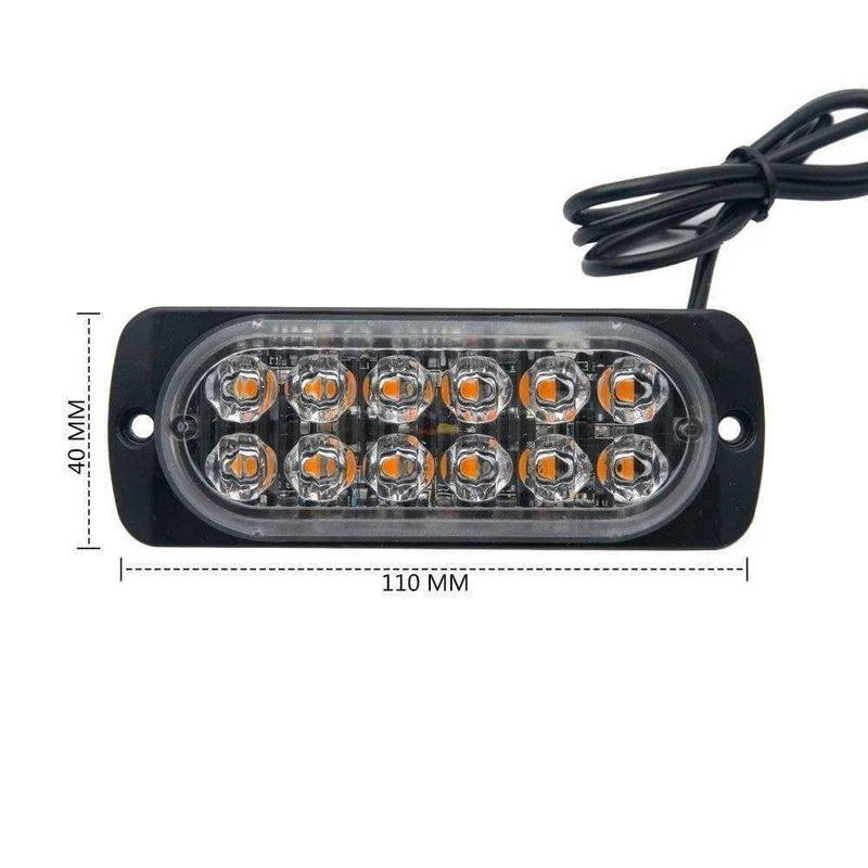 4 STÜCKE 12 V 24 V 12 LED Superhelle Notfallwarnung Vorsicht Wasserdicht Bernsteinfarbene Blitzlichtleiste Blinkt für Auto Auto Lkw SUV Van