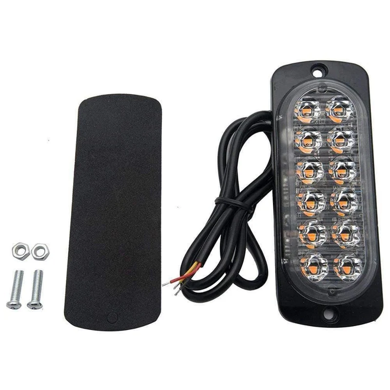 4 STÜCKE 12 V 24 V 12 LED Superhelle Notfallwarnung Vorsicht Wasserdicht Bernsteinfarbene Blitzlichtleiste Blinkt für Auto Auto Lkw SUV Van