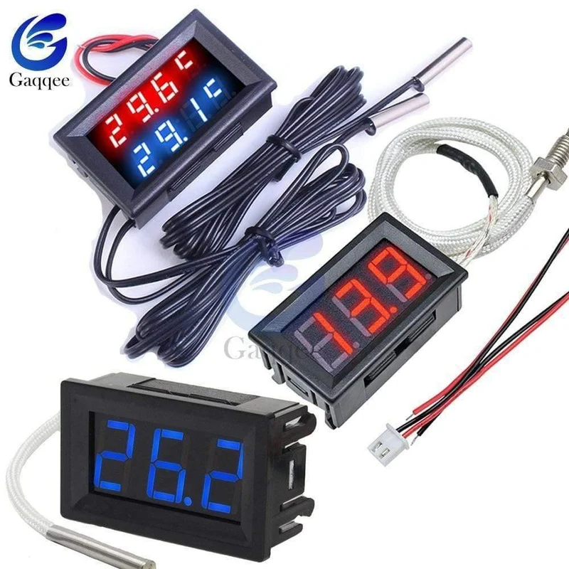 1M Dual LED Display Digitales Thermometer Kühlschrank Aquarium Auto Autotemperatursensor Messgerät Detektor Tester Waterpfoof Probe