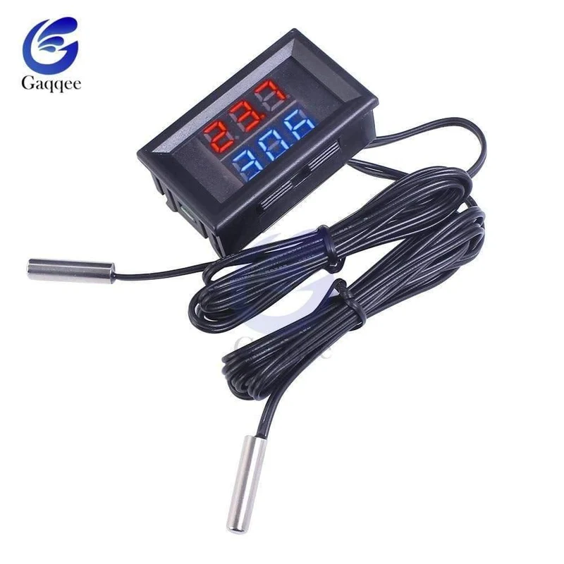1M Dual LED Display Digitales Thermometer Kühlschrank Aquarium Auto Autotemperatursensor Messgerät Detektor Tester Waterpfoof Probe