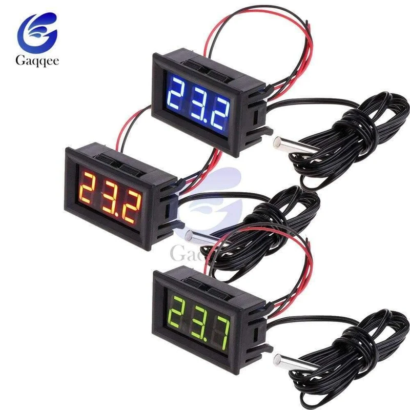 1M Dual LED Display Digitales Thermometer Kühlschrank Aquarium Auto Autotemperatursensor Messgerät Detektor Tester Waterpfoof Probe