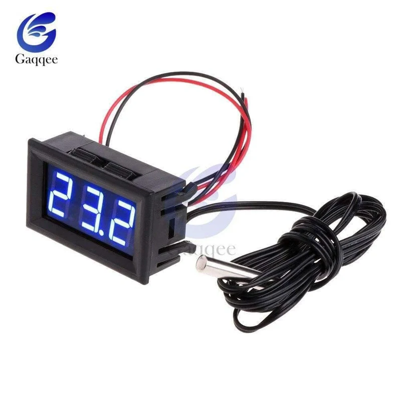 1M Dual LED Display Digitales Thermometer Kühlschrank Aquarium Auto Autotemperatursensor Messgerät Detektor Tester Waterpfoof Probe