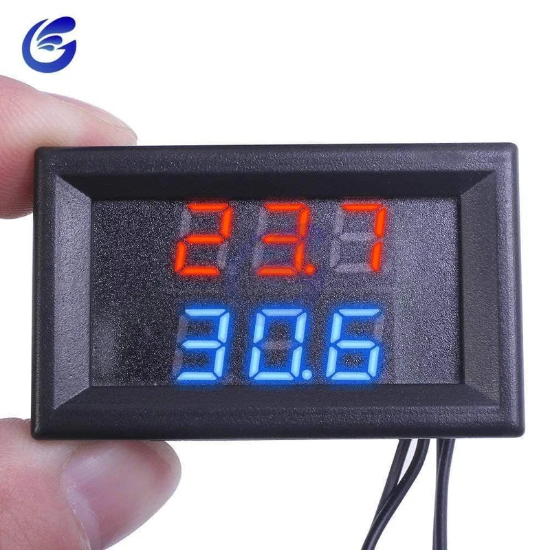 1M Dual LED Display Digitales Thermometer Kühlschrank Aquarium Auto Autotemperatursensor Messgerät Detektor Tester Waterpfoof Probe