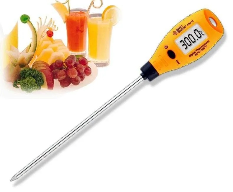 Digitales Sondenthermometer mit Edelstahlsonde, Küchentemperatur-Tester, Werkzeuge für Kühlung, Heizung, Lebensmittelverarbeitung (AR212)