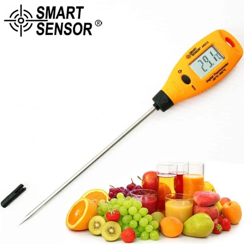 Digitales Sondenthermometer mit Edelstahlsonde, Küchentemperatur-Tester, Werkzeuge für Kühlung, Heizung, Lebensmittelverarbeitung (AR212)