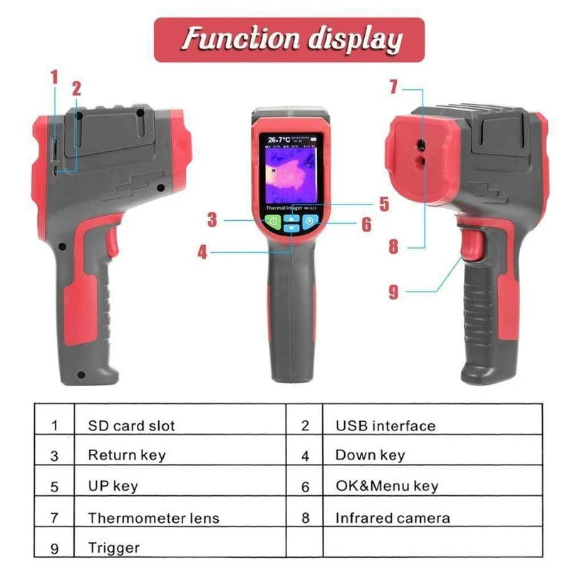 Infrarot-Wärmebildkamera IR-Infrarotbildgeräte Mini-Handwärmebildkamera -20~450℃/-4~842℉ Wärmebildgerät