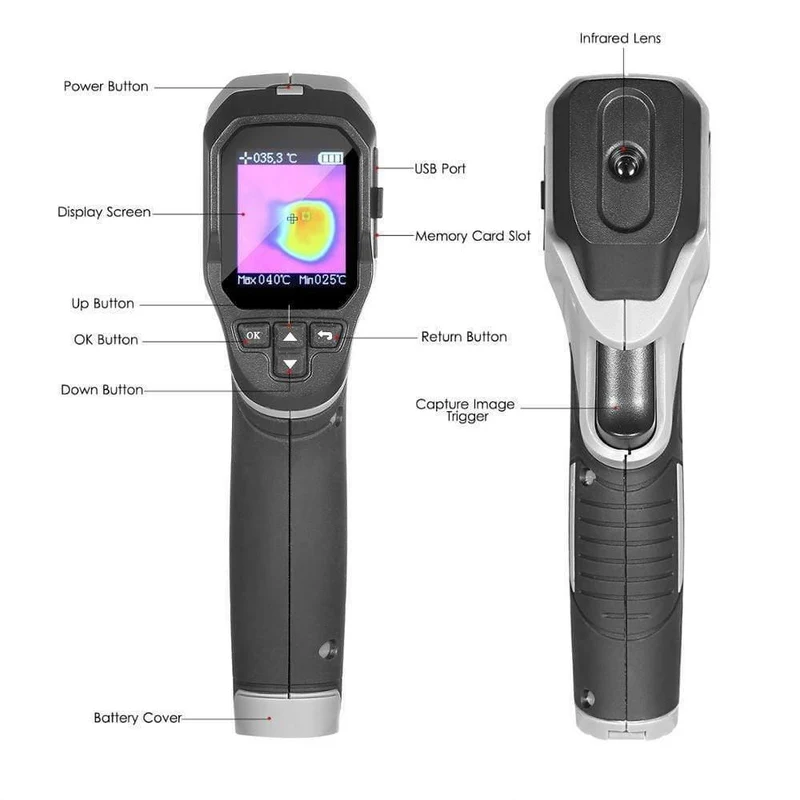 Infrarot-Wärmebildkamera IR-Infrarotbildgeräte Mini-Handwärmebildkamera -20~450℃/-4~842℉ Wärmebildgerät