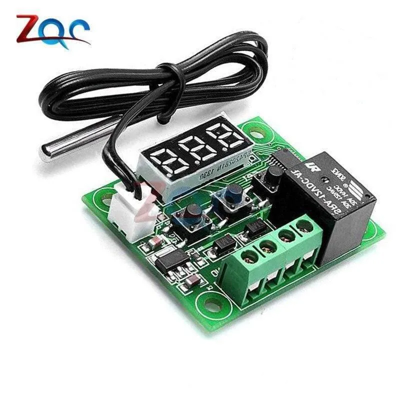W1209 LED Digital Thermostat Temperaturregelung Thermometer Thermoregler Schaltermodul DC 12V Wasserdichter NTC-Sensor