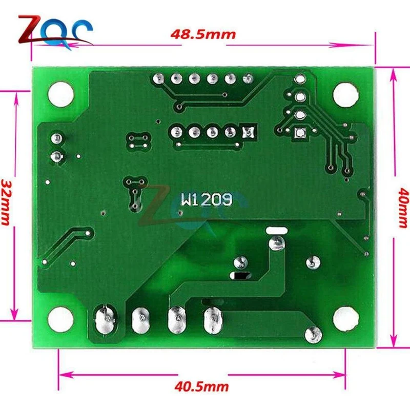 W1209 LED Digital Thermostat Temperaturregelung Thermometer Thermoregler Schaltermodul DC 12V Wasserdichter NTC-Sensor